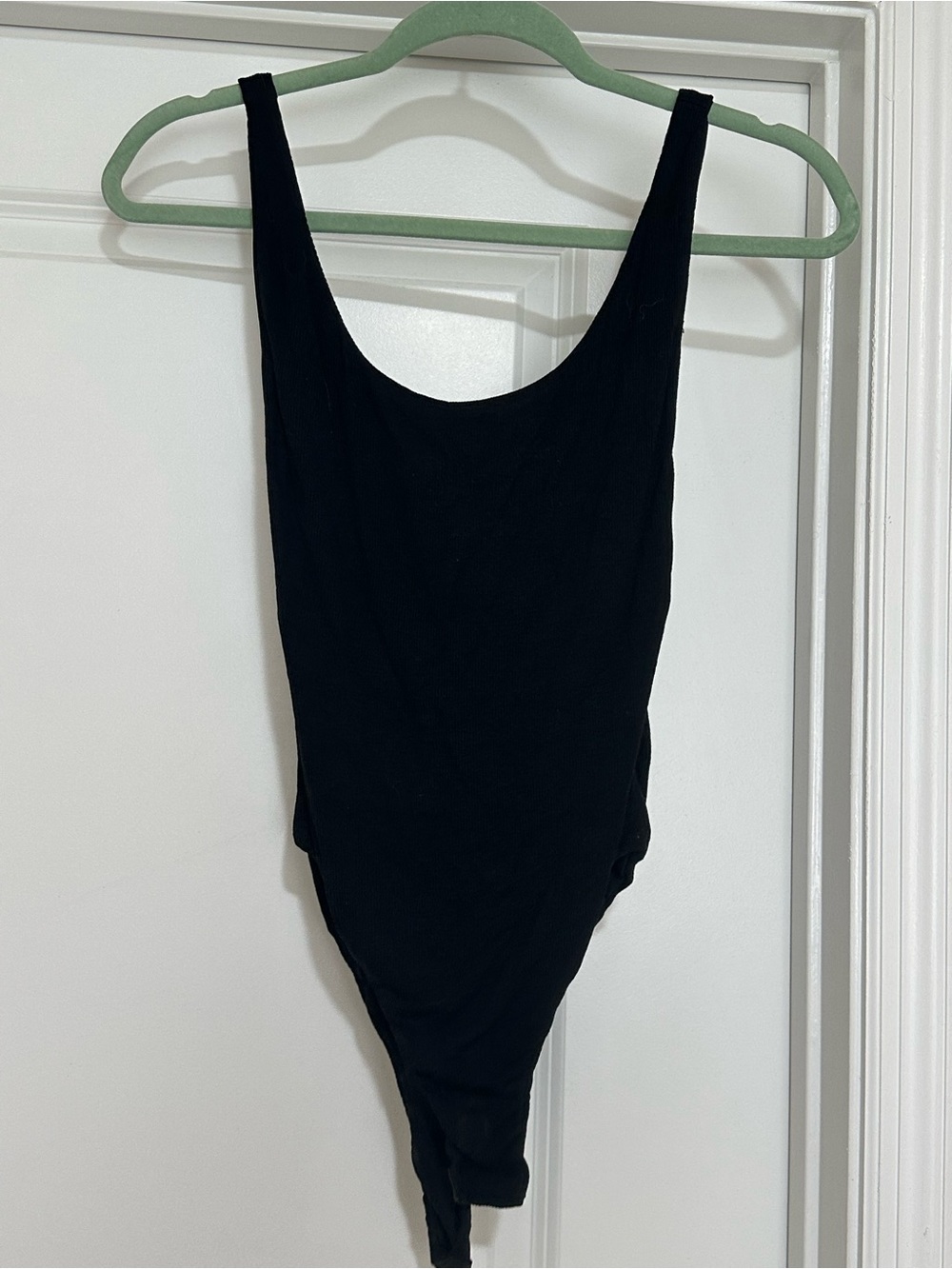 Princess Polly Black Scoop Neck Ribbed Bodysuit